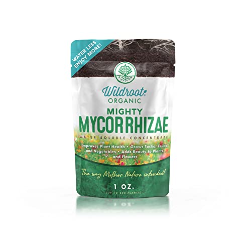 Wildroot Organic Mycorrhizae 16 Species Mycorrhizal Inoculant Drought Proof’s Plants &Trees, Saves Water & Precious Fertilizer, Root Stimulator Explodes Root Growth (1oz - 200 Plants)