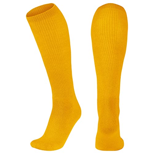 CHAMPRO Womens Athletic Compression For Baseball, Softball, Football, And More Multi-Sport Socks, Gold, Large US