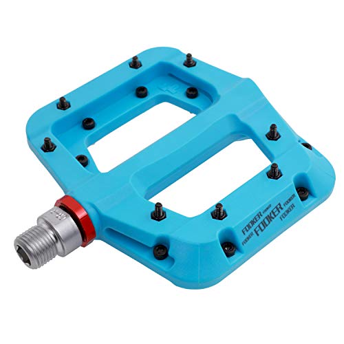FOOKER MTB Pedals Mountain Bike Pedals 3 Bearing Non-Slip Lightweight Nylon Fiber Bicycle Platform Pedals for BMX MTB 9/16'