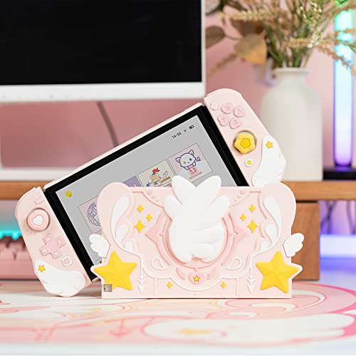 GeekShare Protective Case & Dock Cover & Thumb Grips Set Compatible with Nintendo Switch, Shock-Absorption and Anti-Scratch Cover Case - Star Wings Series