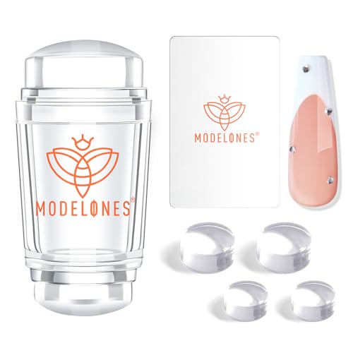 Modelones French Tip Tool- 6Pcs Nail Stamp French Manicure Kit French Nail Tool Suitable for DIY together with Gel Nail Polish Acrylic Nail Kit Nail Tips