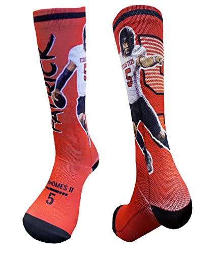 Strideline Unisex Adult Legends Full Sub College Player Crew Socks (Texas Tech Patrick Mahomes, M/L)