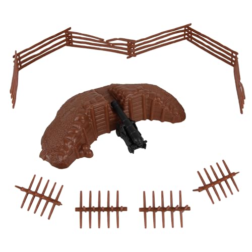 BMC CTS Redoubt Position & Naval Cannon - 12pc Brown Plastic Army Men Playset
