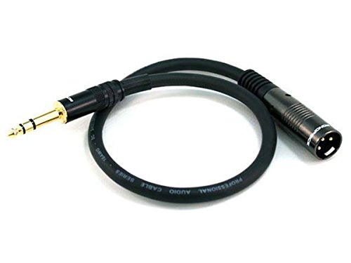 Monoprice 104759 1.5-Feet Premier Series XLR Male to 1/4-Inch TRS Male 16AWG Cable Black