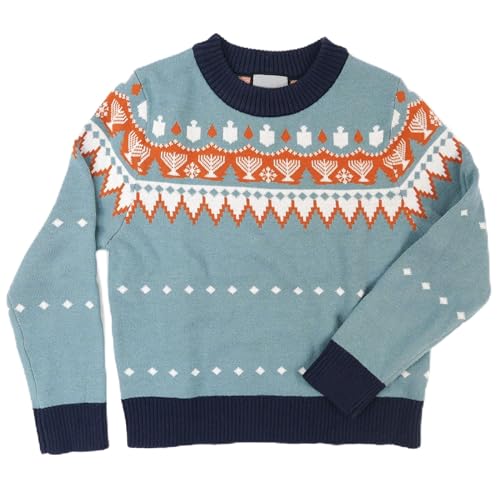 Kids Vintage Charmer Hanukkah FAIR ISLE Pullover Sweater (US, Numeric, 10, 11, Regular)