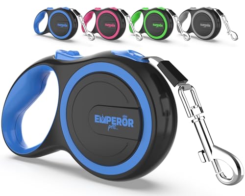 Emperor Pets 26 ft Retractable Leash Large Dogs - Up to 110lb, Heavy Duty Retractable 26 ft Leashes for Large Breed Medium Dogs -BL26
