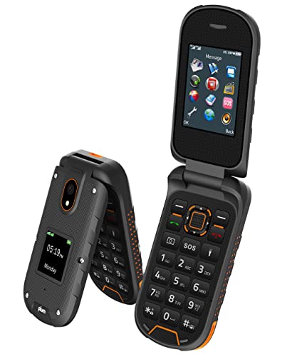 Plum RAM Plus 4G Volte Unlocked Rugged Flip Phone 2022 Model ATT, Tmobile, Speed Talk, Consumer Cellular- Orange