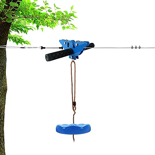 REISIO 100ft Zipline Kits for Backyard， Adjustable Zipline Kids