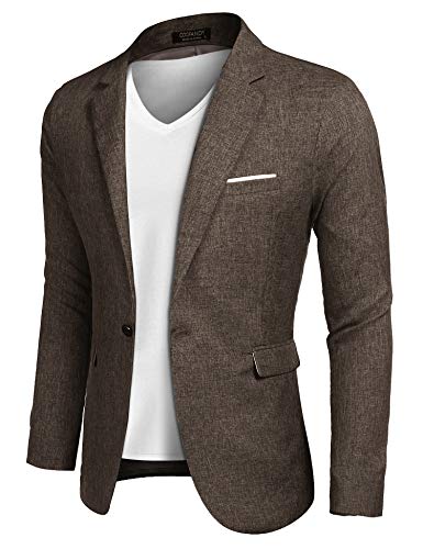COOFANDY Brown Sports Coat Men Slim Fit Premium Stylish Suit Coat Jacket Modern Business Blazers (Brown M)