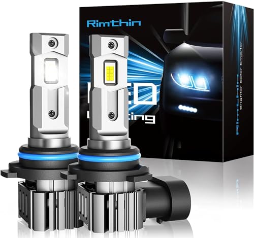 rimthin 9005/HB3 LED Bulbs, 60W 16000 LM Cool White Fog Light Bulbs, IP67, Pack of 2