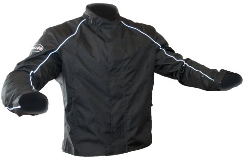 Wayloo J1LG Solid Design Motorcycle Jacket (Black, Large)