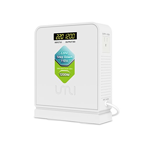 UMI 220V to 110V Step Down Voltage Converter 1200Watts Continuous Full Load Capacity