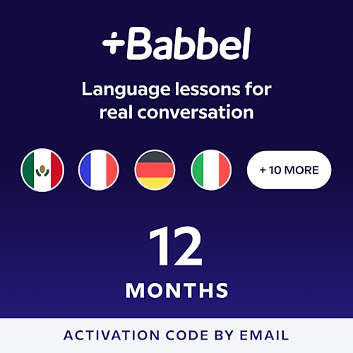 Babbel Language Learning Software - Learn to Speak Spanish, French, English, & More - 14 Languages to Choose from - Compatible with iOS, Android, Mac & PC (12 Month Subscription)