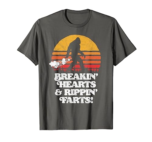 Sasquatch Breakin Hearts & Rippin Farts! Funny Bigfoot Sun T-Shirt
