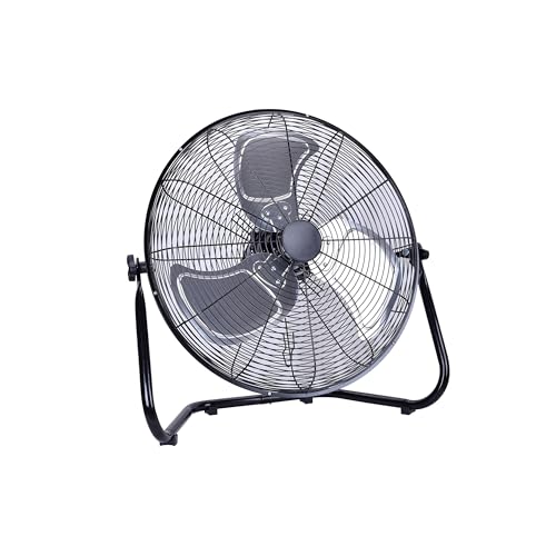 Amazon Basics 18-Inch High-Velocity Industrial Fan with 3 Speeds, Durable Metal Construction and Aluminum Blades, Ideal for Industrial & Commercial Spaces, 18 Watts, Black, 8.27'D x 21.85'W x 21.5'H