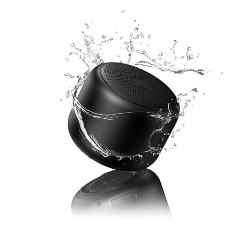 Bobtot Portable Bluetooth Speakers Wireless Speaker- Waterproof Speaker with Loud Stereo Sound,15 Hours Playtime, Rechargeable Battery, Built-in Microphone, Mini Speaker with Strap to Carry, Black