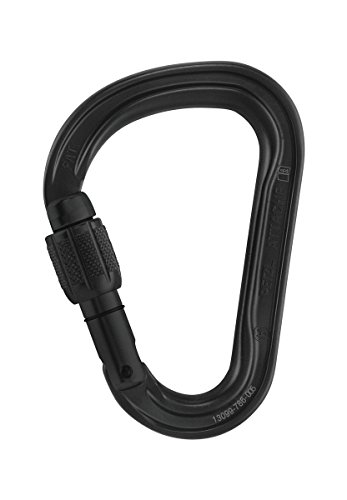 Petzl, Attache Carabiner, Black, Screw-Lock
