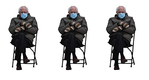 Bernie Sanders Mittens Sitting Inauguration Funny Meme Vinyl Decal Sticker Pack (3 Pack) - 2.75 Inches - Create Your Own Funny Real Life Meme! - for Car Truck SUV Window Bumper Laptop Waterbottle