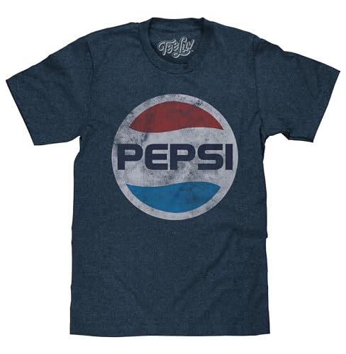 Pepsi Classic Logo Licensed T-shirt-small Navy Heather