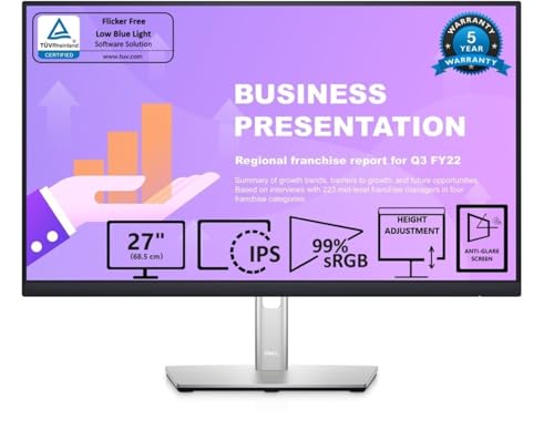 Dell 27 Monitor - P2722H - Full HD 1080p, IPS Technology, 8 ms Response Time