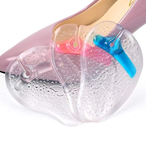 3 Pairs Butterfly Pattern Self-Adhesive Gel Thong Sandals Forefoot Pad Toe Protectors Antislip Shoes Grip Pads Sandals Flip-Flop Inserts Forefoot Cushions Pad Massage Insoles Color Random