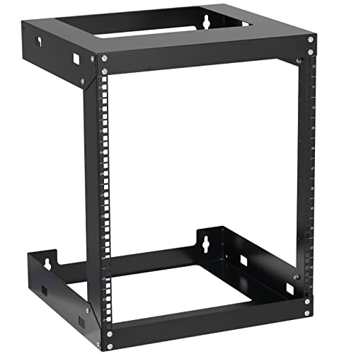 12U Wall Mount Rack Open Frame 19' Server Equipment 18 inches Depth 2 Post Network Cabinet by Tedgetal