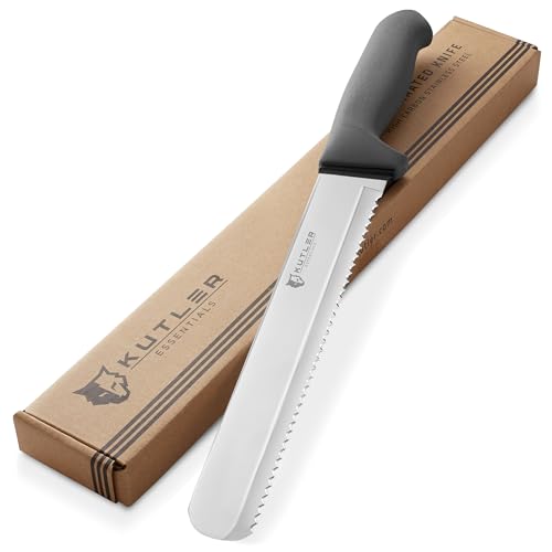 KUTLER Professional 10-Inch Bread Knife and Cake Slicer with Serrated Edge - Ultra-Sharp Stainless Steel Cutlery
