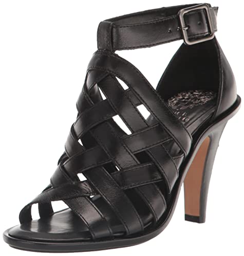 Vince Camuto Women's Frelly Stacked Heel Sandal Heeled, Black, 8