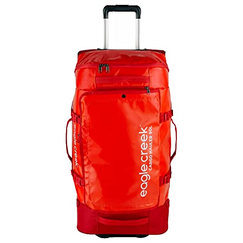 Eagle Creek Cargo Hauler XT 90L Wheeled Duffel Travel Bag with Telescoping Handle and Straps, Lockable U-Lid Opening, Top Compartment, and Compression Straps, Rising Sun - 90L/29'