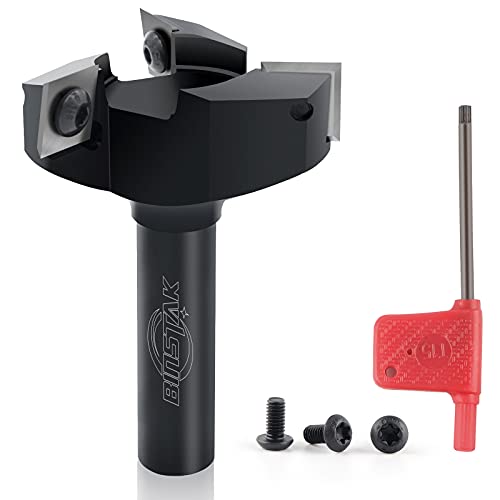 CNC Spoilboard Surfacing Router Bit, 1/2' Shank 2' Cutting Diameter, Insert Carbide Slab Flattening Router Bit Planing Bit Wood Planer Bit by BINSTAK