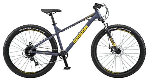 Mongoose Colton Adult Mountain Bike, Hardtail, 7-Speed Drivetrain, 17-Inch Aluminum Frame, 27.5-Inch Wheels, Slate Blue
