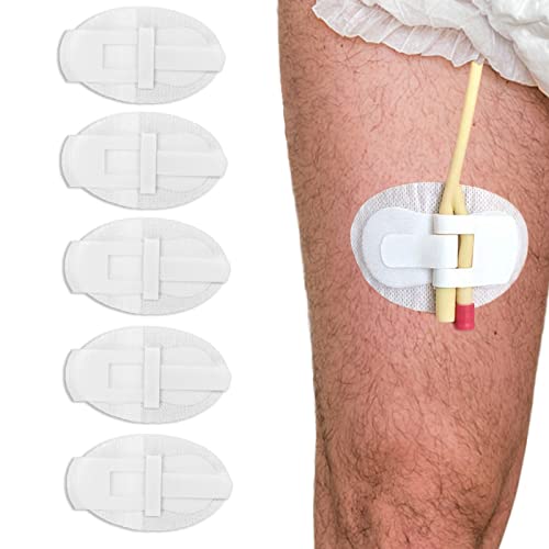 Cath-eter Legband Fixation Stickers - Urinary Tube Holder Adhesive Pad Anti Slip Collector Drainage Stabilization Device for Incontinence (5 PCS)