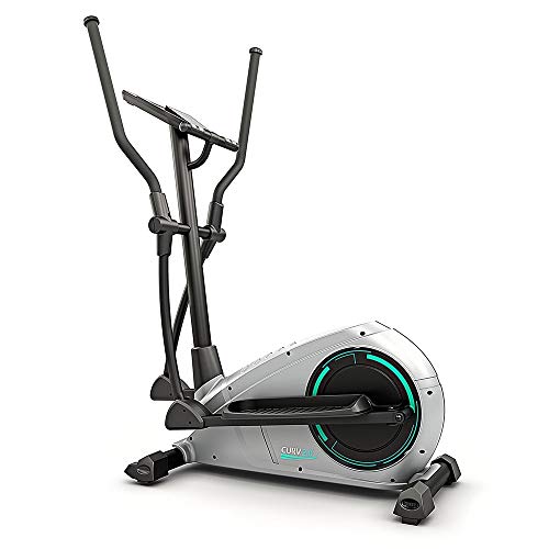 Bluefin Fitness CURV 2.0 Elliptical Cross Trainer | Home Gym | Exercise Step Machine | Air Walker | Compact | Kinomap | Live Video Streaming | Video Coaching & Training | Black & Grey Silver