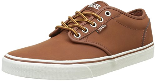 Vans Men's Atwood Low-Top Skateboarding Sneakers (11 M, (Leather) Brown/Marshmallow)