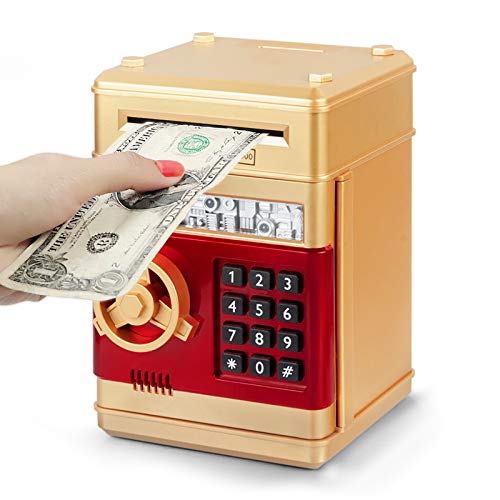 Refasy Money Bank ,Electronic Piggy Bank for Children Best Toys Gifts for Boys Girls Mini ATM Bank Password Money Saving Box Coin Can for Kid