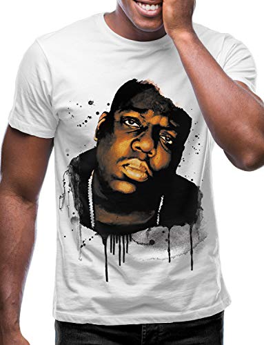 Swag Point Hip Hop T-Shirt - Funny Vintage Street wear Hipster Parody (L, Biggie Watercolor)