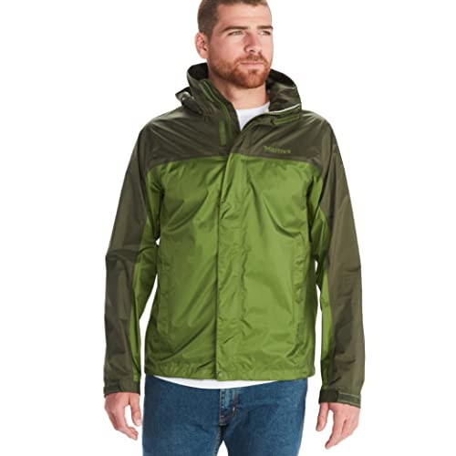 MARMOT Men's Precip Eco Jacket | Lightweight, Waterproof Jacket for Men, Ideal for Hiking, Jogging, and Camping, 100% Recycled, Foliage/Nori, Large
