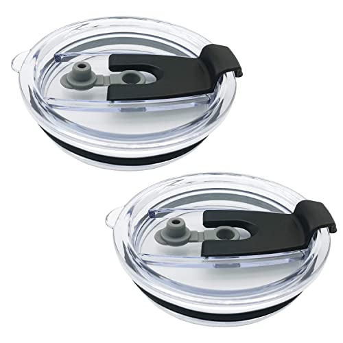 AILUXUAN Tumbler Lid for 30 Oz,2 Replacement Lids for 30oz Stainless Steel Tumbler Travel Cup Yeti,Ozark Trails and more Cooler Cup, Flip-top Splash Proof (Black, 30 OZ)