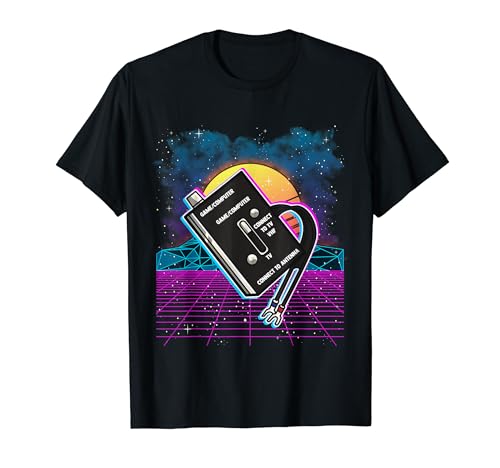 Funny 80's Video Game Player TV Antenna Computer VHF Switch T-Shirt