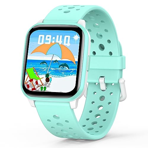 Butele Kids Smart Watch Girls Boys, Smart Watch for Kids Game Smart Watch Gifts for 4-16 Years Old with Sleep Mode 20 Sports Modes 5 Games Pedometer Birthday Gift for Boys Girls (A-Green)