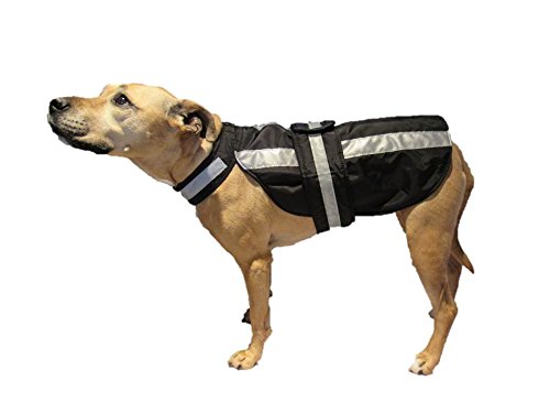 MEDIUM BLACK DOG HEAVY NYLON COAT