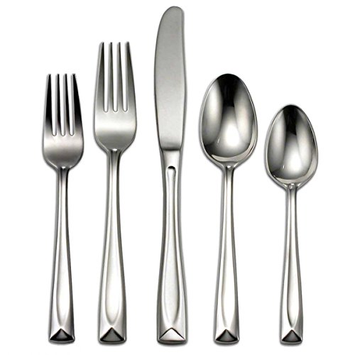 Oneida Lincoln 20 Piece Everyday Flatware, Service for 4, 18/0 Stainless Steel, Silverware Set, Dishwasher Safe, Silver