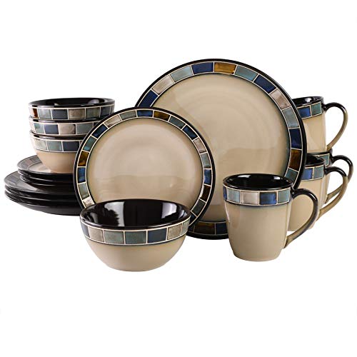 Gibson Elite Azul Casa 16 Piece Reactive Dinnerware Set