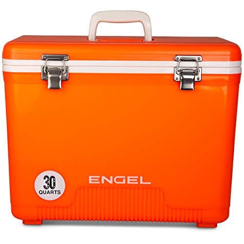 Engel UC30 30qt Leak-Proof, Air Tight, Drybox Cooler and Hard Shell Lunchbox for Men and Women in Orange High-Visibility
