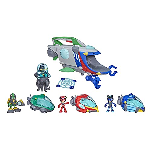 PJ Masks PJ Launching Submarine and Rovers Preschool Toy, Underwater-Themed Playset with 3 PJ Rovers and 3 Action Figures, Ages 3 and Up (Amazon Exclusive)