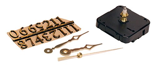 Walnut Hollow 3 Piece Clock Kit for 1/4-inch Surfaces, Use to Repair or Design your Own Clock , Gold
