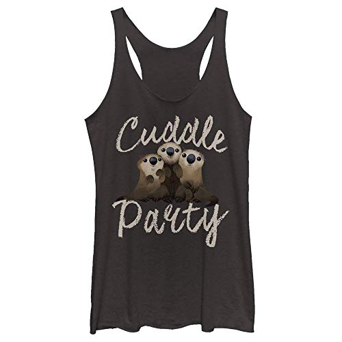 Fifth Sun Pixar Finding Dory Cuddle Party Women's Racerback Tank Top, Black Heather, Small