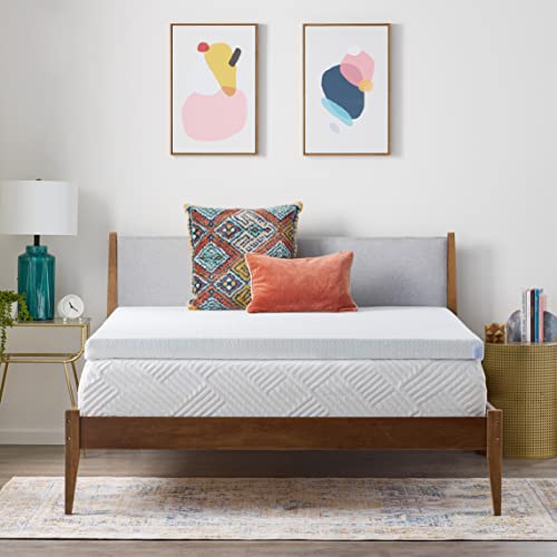 LINENSPA 3 Inch Gel Swirl Memory Foam Mattress Topper – Cooling Gel Infused – Pressure Relieving – CertiPUR Certified - Twin XL
