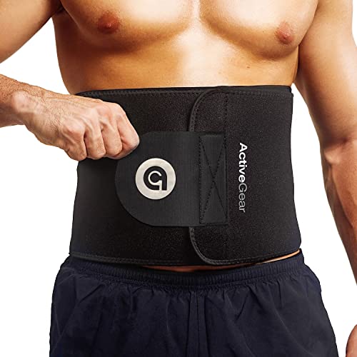 ActiveGear Waist Trimmer Belt for Stomach and Back Lumbar Support, Medium: 8' x 42' - Silver