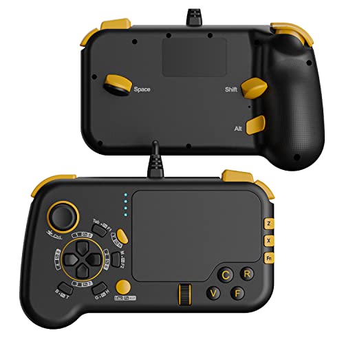 IFYOO GTP01 Wired USB Gaming Touchpad with Keyboard and Mouse Funcitons, Trackpad Game Controller Compatible with Xbox Series X|S, Xbox One, PS5, PS4, PC Steam Windows 11 10, Mac OS - Black&Yellow